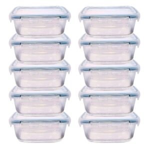 10x Potes De Vidro Hermético Vedação Silicone 550ml Quadrado c/ Trava