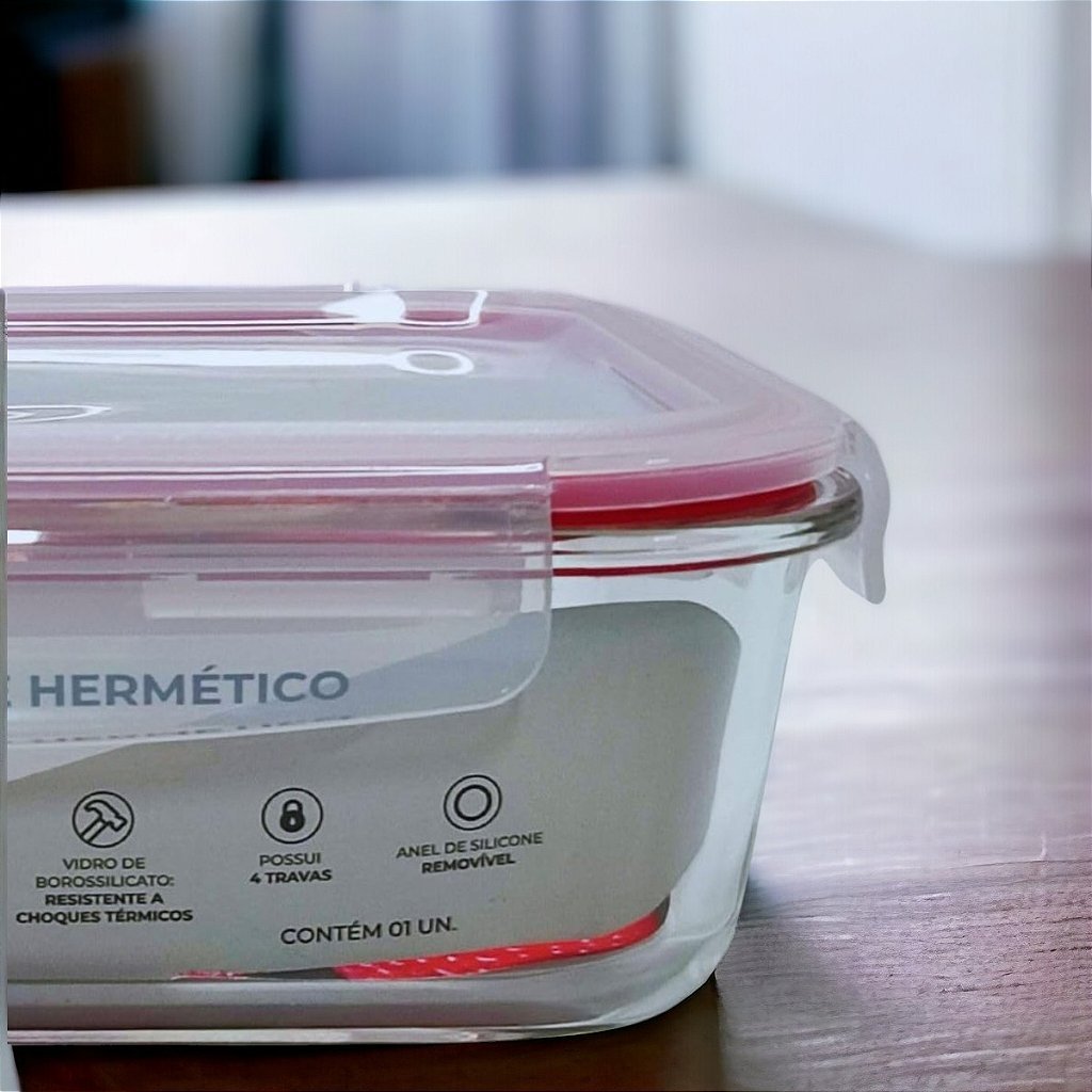 Pote De Vidro Hermético Grande Marmita Tampa Silicone 1500ml - Imagem 9