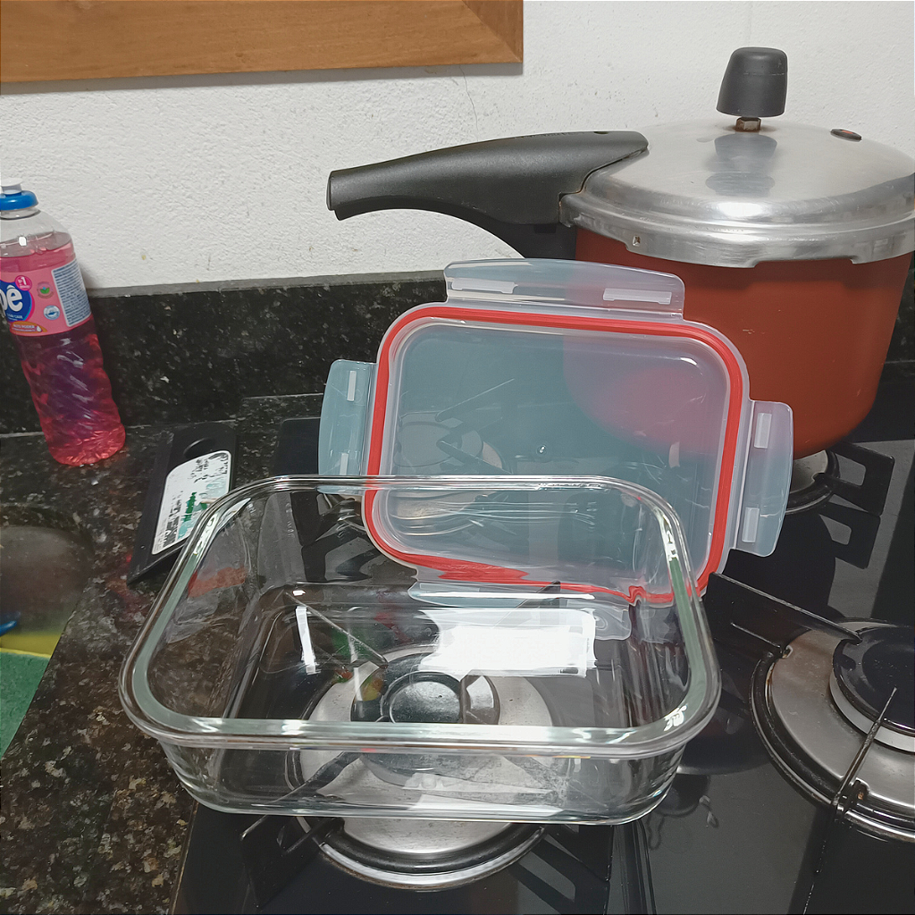 Pote De Vidro Hermético Grande Marmita Tampa Silicone 1500ml - Imagem 5