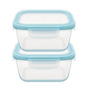 Conjunto 2 Pote Vidro 500ml Hermético Marmita Quadrado