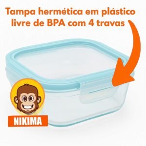 Marmita De Vidro 500ml Micro Freezer Fitness Pote Hermético