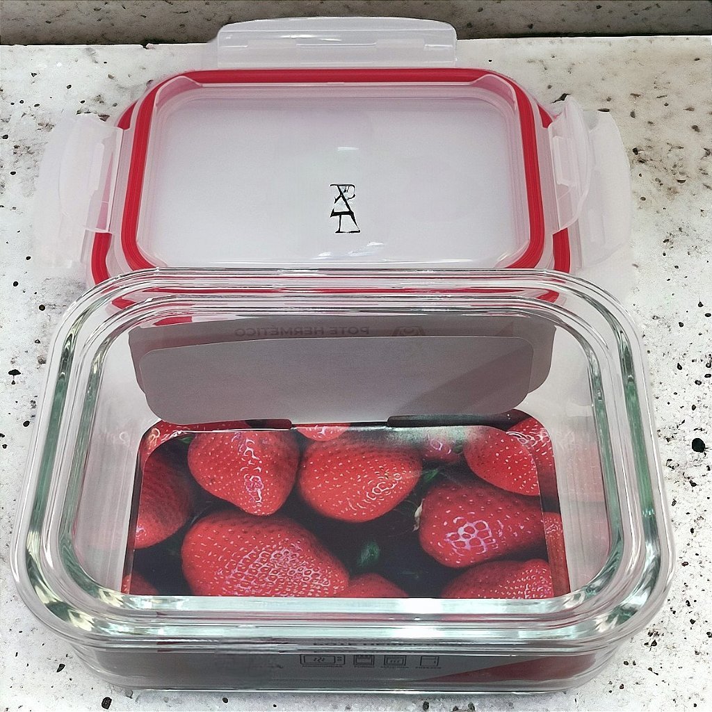 Kit 2 Potes de Vidros Hermético Marmita 1520ml e 1040ml com Tampa Vedação - Imagem 7