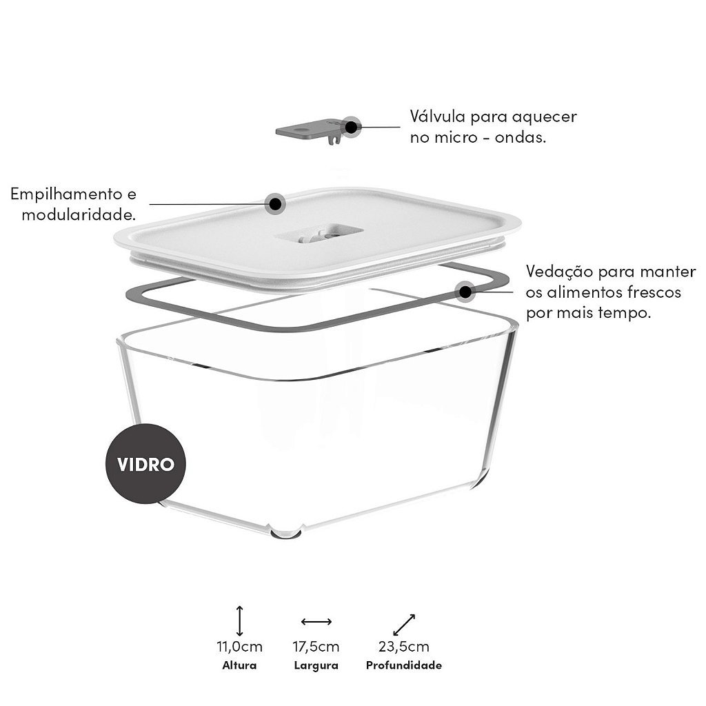 Pote De Vidro Hermético Fresh Lock 2400ml Ou - Imagem 4