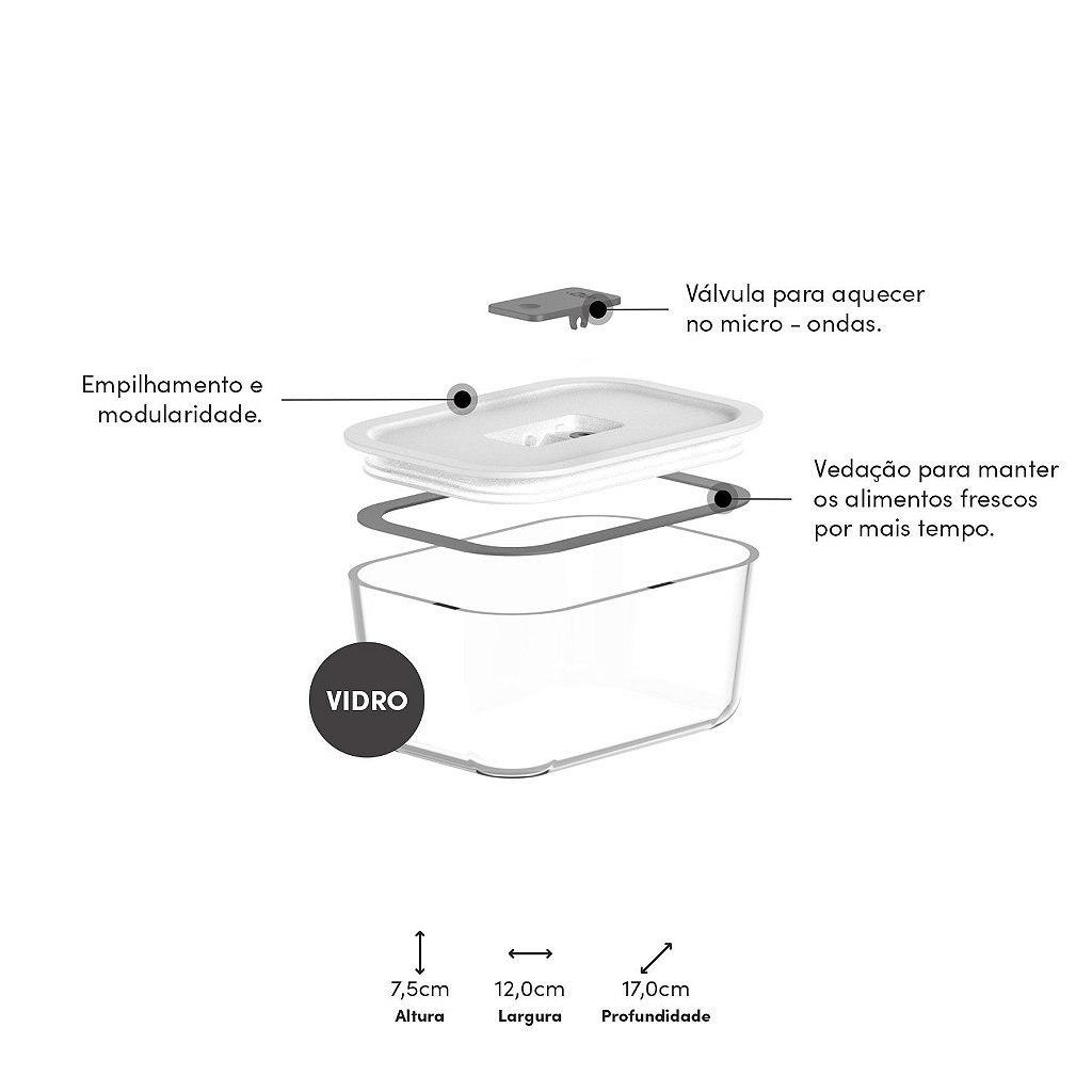 Pote De Vidro Hermético Fresh Lock 725ml Ou - Imagem 2