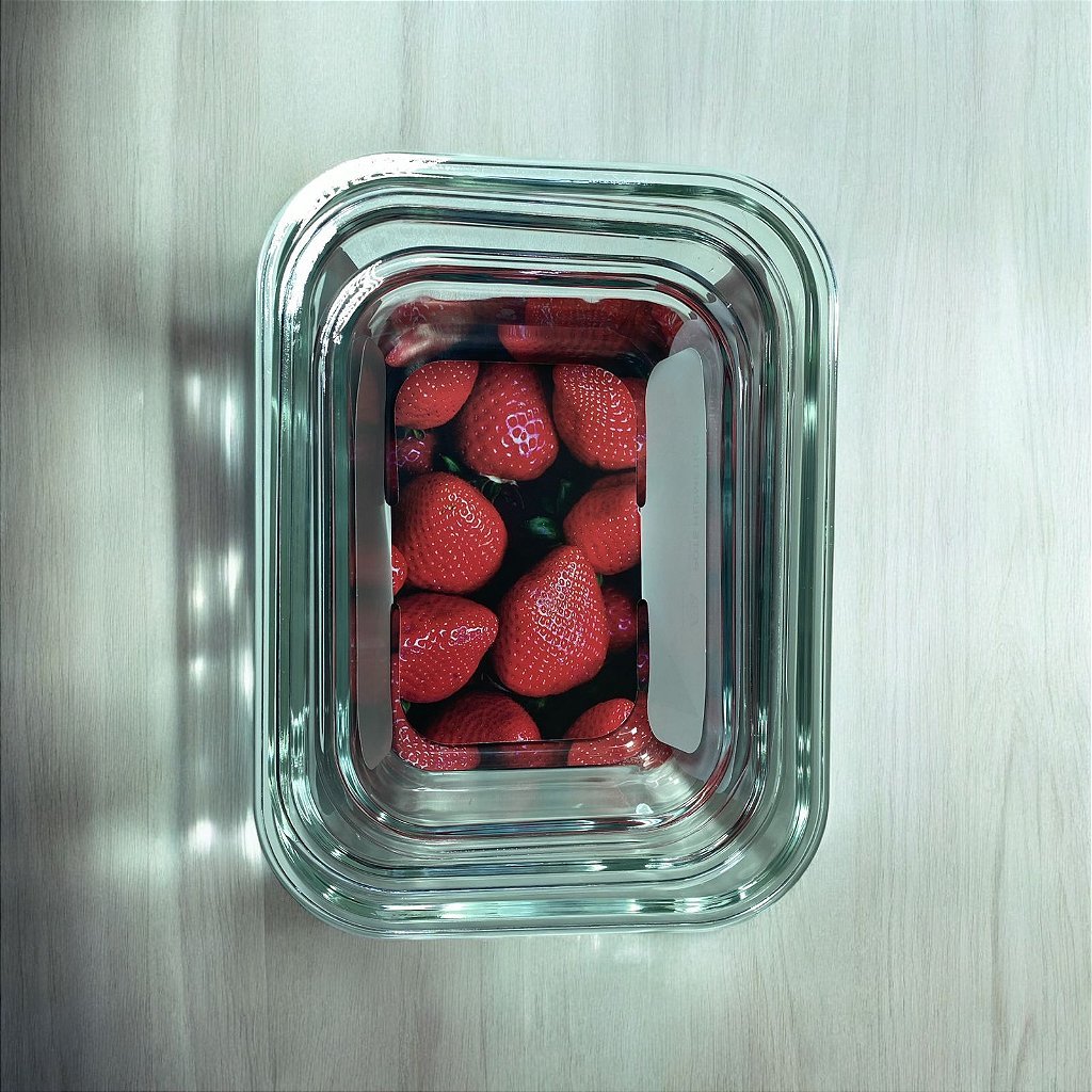 Conjunto Potes Hermeticos Vidro 1520ml 1040ml e 640ml - Imagem 2